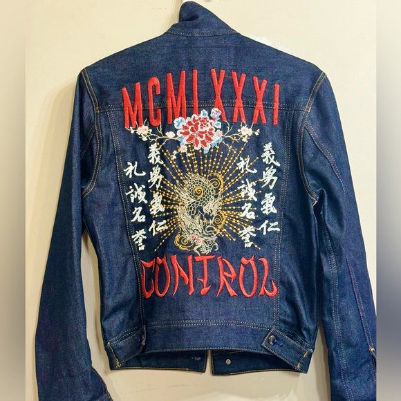 Guess Men's XS Rex Denim Embroidery Jacket - Picture 4 of 5